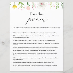 Papier Passez le jeu de Fête des mariées Poem