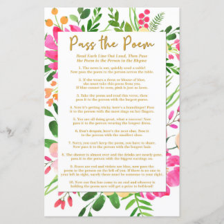Papier Passez le Poem Shower Jeu, Jeux de Fête des mariée