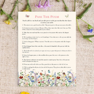 Papier Passez le poème Fleur sauvage et papillons de Bo