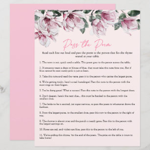 Papier Passez le poème   Jeu de Fête des mariées florale 