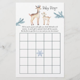 Papier Pastel Aquarelle Baby shower de Noël Bingo