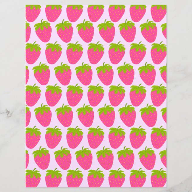 Papier Pastel aux fraises rose (Devant)
