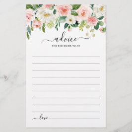 Papier Pastel Blush Floral Fête des mariées Conseils