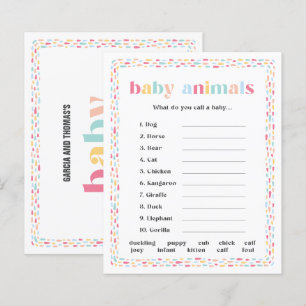 Papier Pastel Colours Arc-en-ciel Baby shower Nom animal