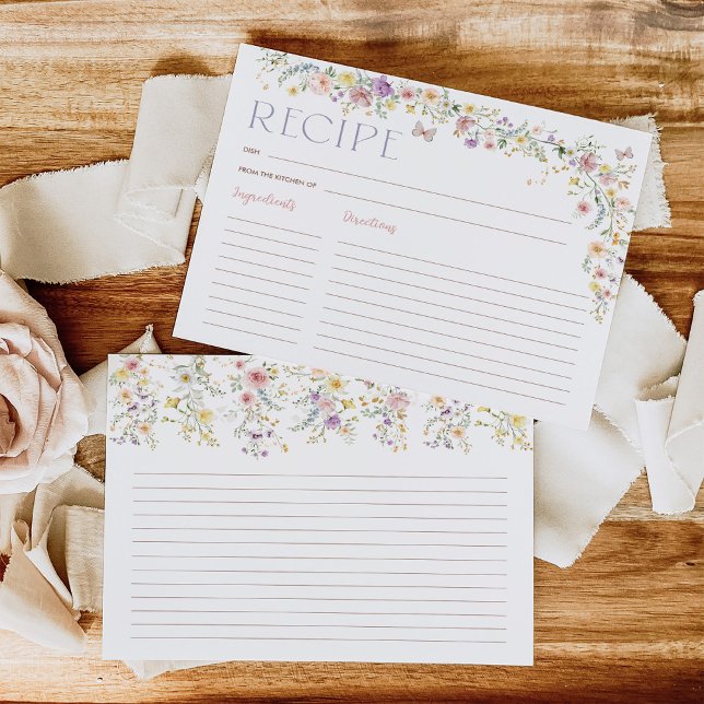 Papier Pastel Fleur sauvage Garden Fête des mariées Recet (Créateur téléchargé)