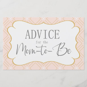 Papier Pastel Peach et Gold Geometry Advice Card