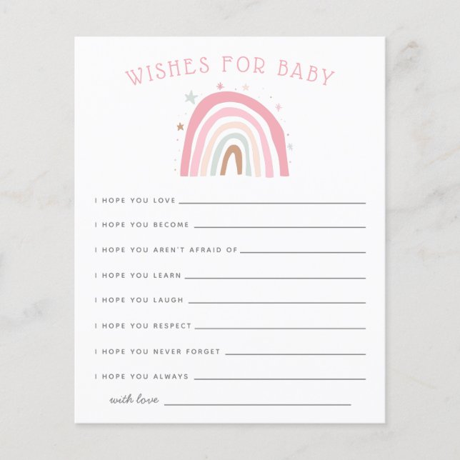 Papier Pastel Pink Rainbow Shower Wives for Baby Card (Devant)
