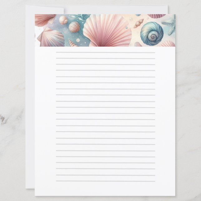 Papier Pastel Seashels Nautique (Devant)