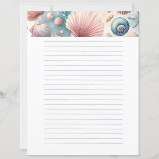 Papier Pastel Seashels Nautique