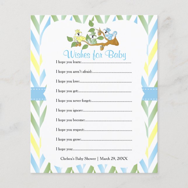 Papier Pastel Squirrel Bébé Douche garçon - Voeux (Devant)