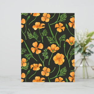 Papier Pavot de Californie, fleurs d'été, orange wil