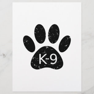 Papier Paw Chien en Perdu Grunge K-9