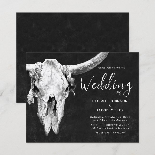 Papier Pays Ouest - Noir et Blanc - Budget du crâne taure (Devant / Derrière)