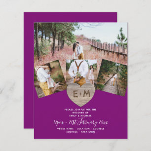 Papier Pays Rustique Photo Carved Heart Monogramme Mariag