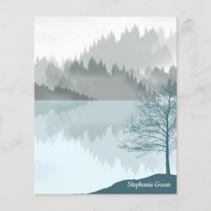 Papier Paysage personnalisé Réflexion Lac Arbres Vert