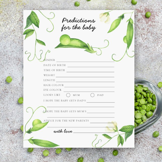 Papier Pea baby shower - baby predictions and advice (Créateur téléchargé)
