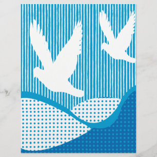 Papier Peace White Doves Artsy Peace Scrapbook Paper