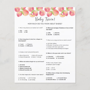 Papier Peach Baby Trivia   Jeu Baby shower