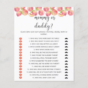 Papier PEACH maman ou papa jeu de baby shower