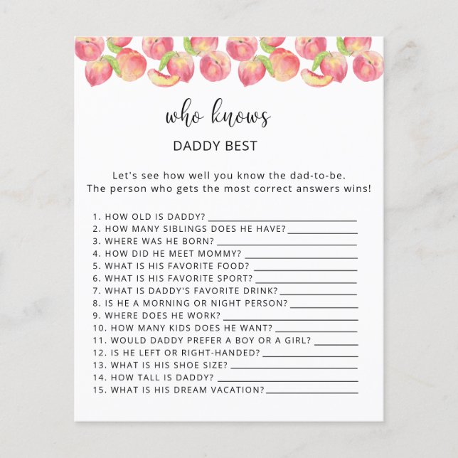 Papier Peach Qui connaît le mieux DADDY (Devant)