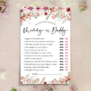 Papier Peach rose Devinez Qui Maman ou Papa Jeux Baby sho