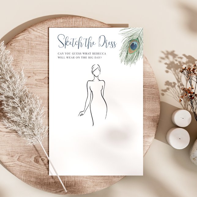 Papier Peacock Sketch the Dress Fête des mariées Jeu (Créateur téléchargé)