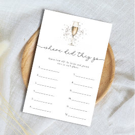Papier Pearl & Prosecco Où Sont-Ils Allés Jeu De Mariage