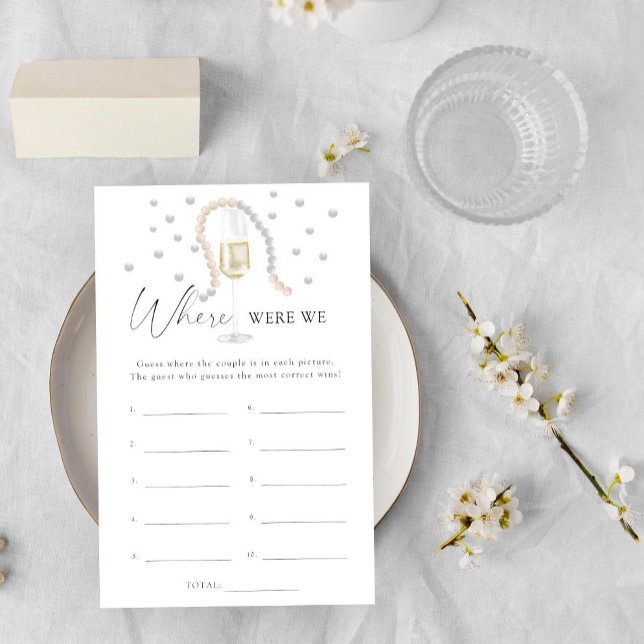 Papier Pearls & Prosecco Où étions-nous le jeu de douche  (Créateur téléchargé)