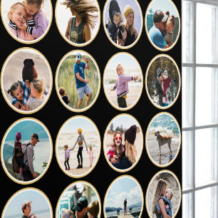 Papier Peint 16 Photos personnalisées & Couleur Cercle Motif Bl