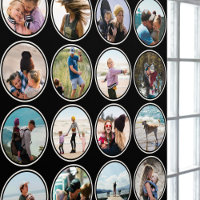 16 Photos personnalisées et cercle couleur noir bl