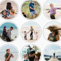 16 Photos personnalisées et Couleur Cercle Motif C