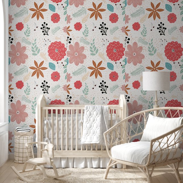 Papier Peint 2' x 12' Flora Vinyle texturé (Enfants)