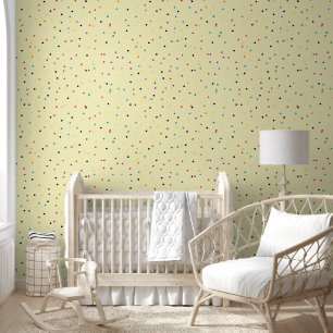 Papier Peint 2' x 12' Polka Dot Vinyl Texturé