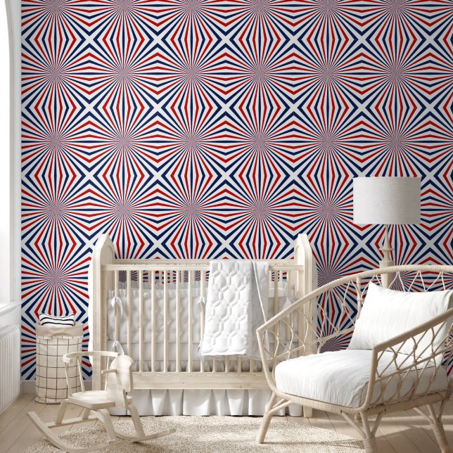 Papier Peint 4 juillet rouge blanc et bleu simple (Enfants)