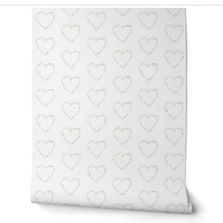 Papier peint à coeur floral délicat