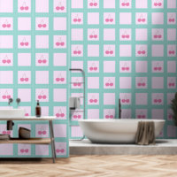 à damiers Cherry Motif Retro