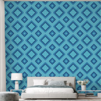 Papier Peint à Motif Diamants Bleus