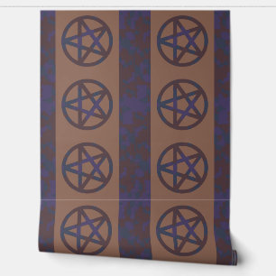 Papier peint à motif pentagramme rouille marron
