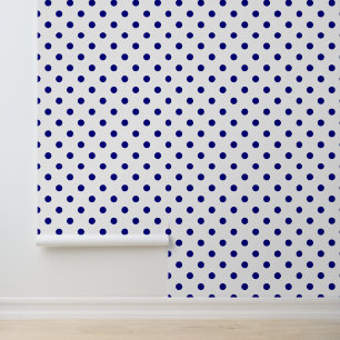 Papier Peint À petits pois bleu et blanc