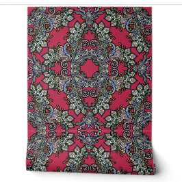 Papier Peint A Tribute to Italian Renaissance on Crimson Red