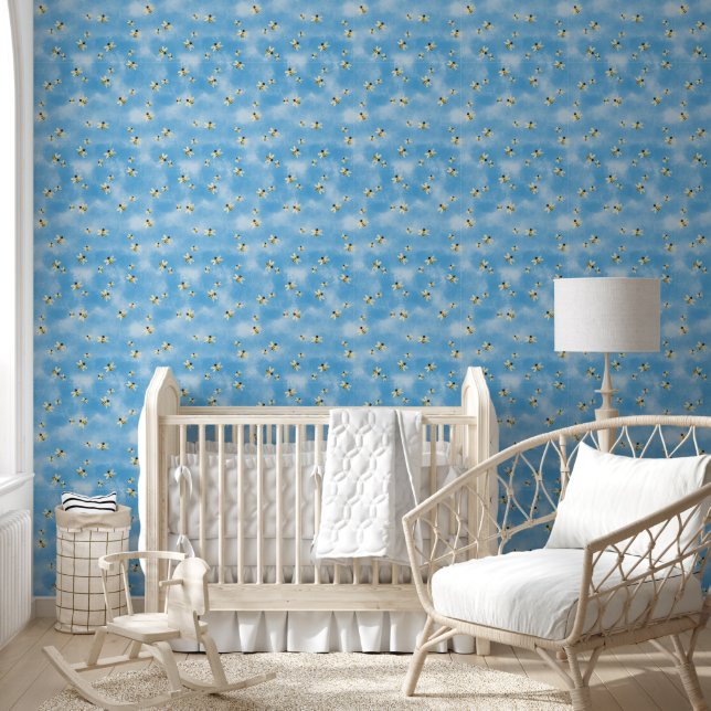 Papier Peint Abeilles Ciel Bleu (Enfants)