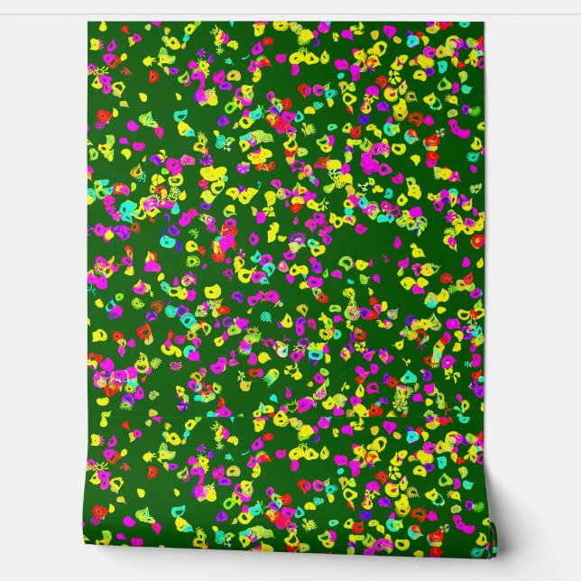 Papier Peint Abstract Floral Murals Pattern Wallpaper  (Déroulement)