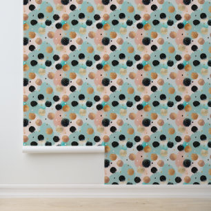 Papier Peint Abstrait moderne Brushstroke & Polka Dot Motif