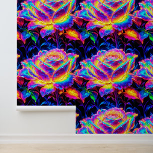 Papier Peint Abstrait Roses colorés  Motif sans couture