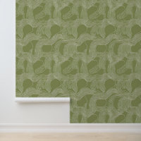 Abstraite ligne biologique Art sur vert olive