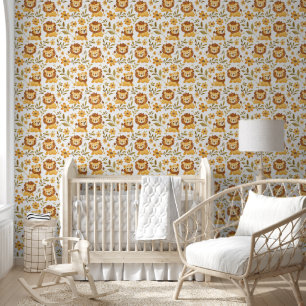 Papier Peint Adorable Jungle Lion Baby Nursery