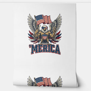 Papier Peint Aigle Patriotique Merica Vintage Vector Design de