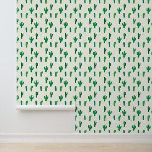 Papier Peint Ajoutez votre nom Bright Green Cactus Motif