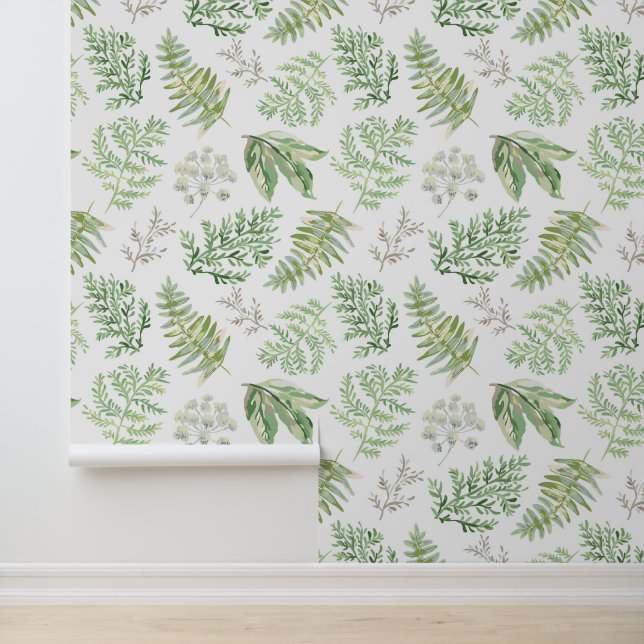 Papier Peint Ajoutez votre nom | Forest Greenery Motif (Application)