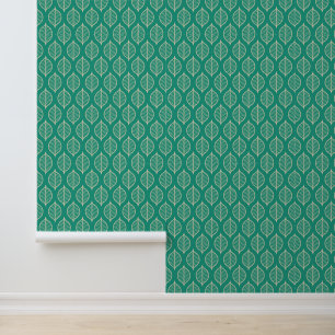 Papier Peint Ajoutez votre nom   Motif à feuilles vertes stylis